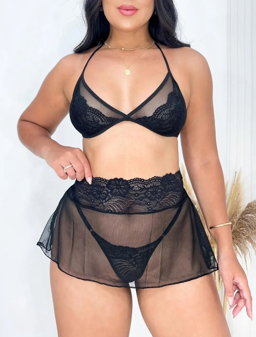 Lingerie Sexy Trio Renda - Foto 2