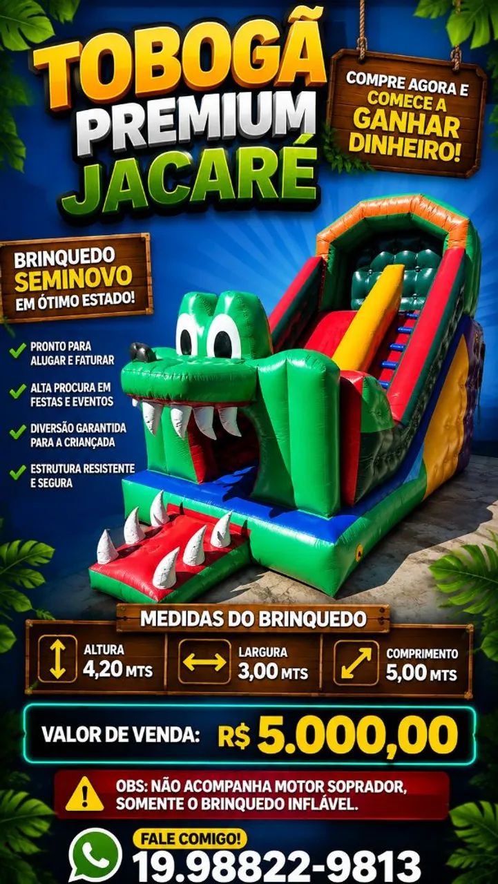 Tobogã Premium Jacaré 