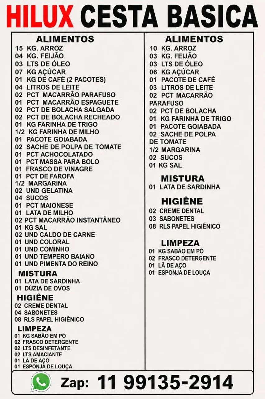 Cesta basica na promissoria 