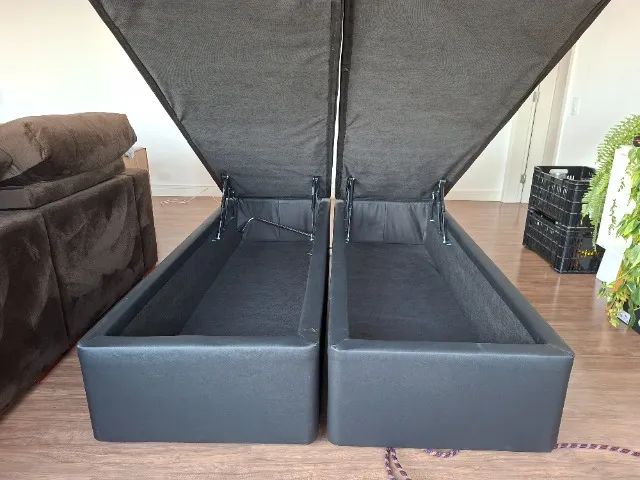 Base para Cama de Casal com Baú Ortobom Cori Black - Foto 3
