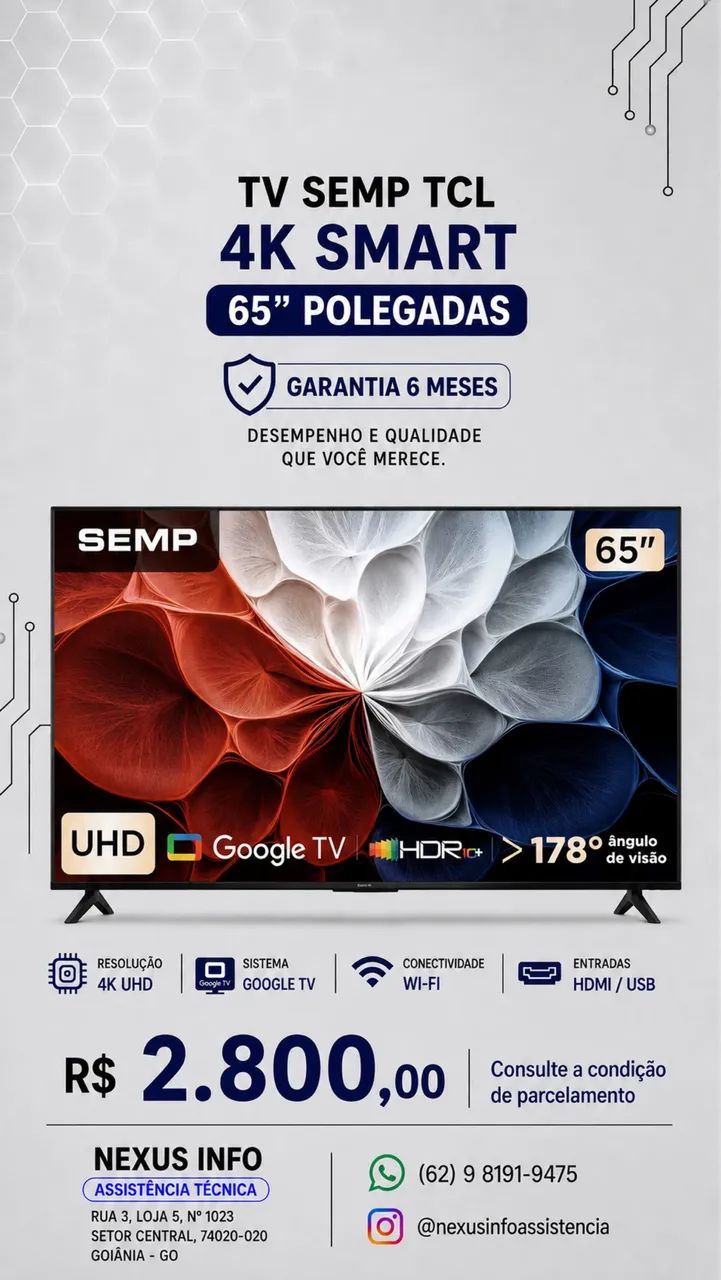 Tv 65 Polegadas SEMP TCL 4K