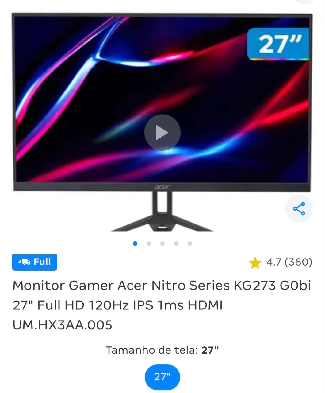 Monitor ACER Nitro 27?  - Foto 5