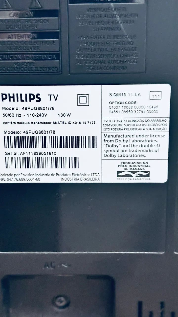 Vendo tv PHILIPS 50 polegadas sai som mais não aparece imagem. - Foto 2