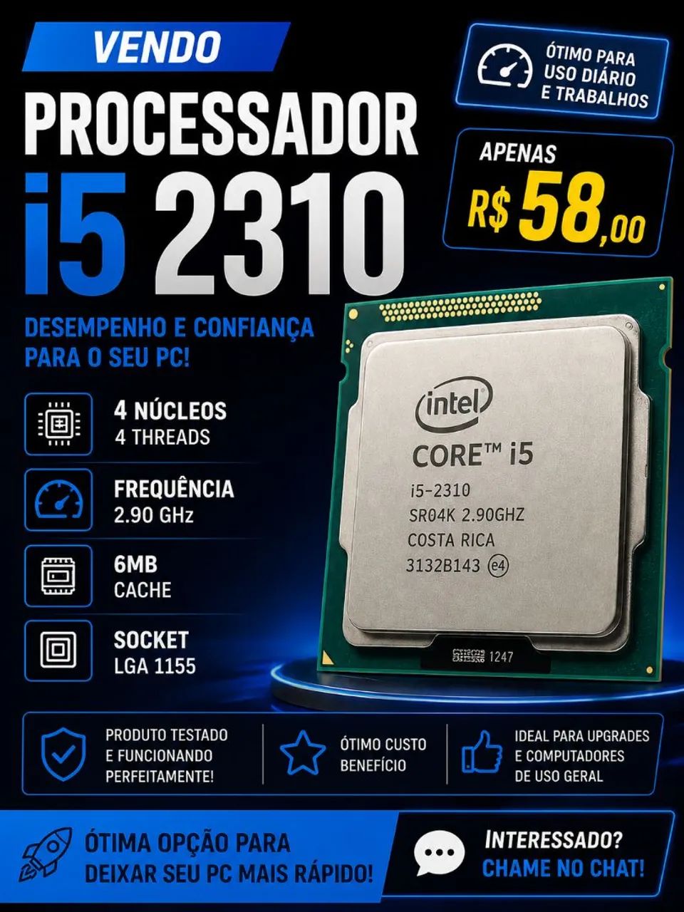 Processador Intel® Core? i5-2310<br>6M de cache, até 3,20 GHz