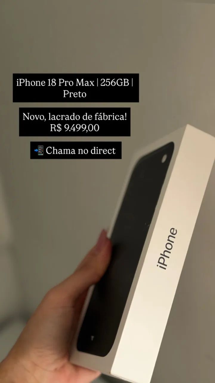 iPhone 18 pro Max Preto 256g LACRADO