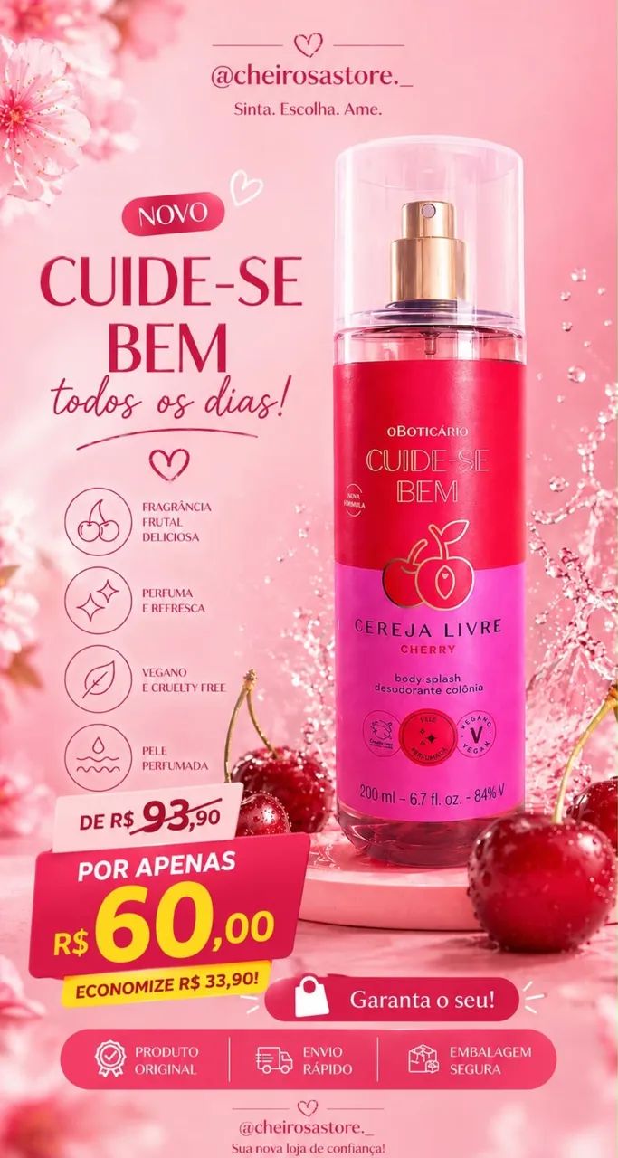 Body spray de cereja 