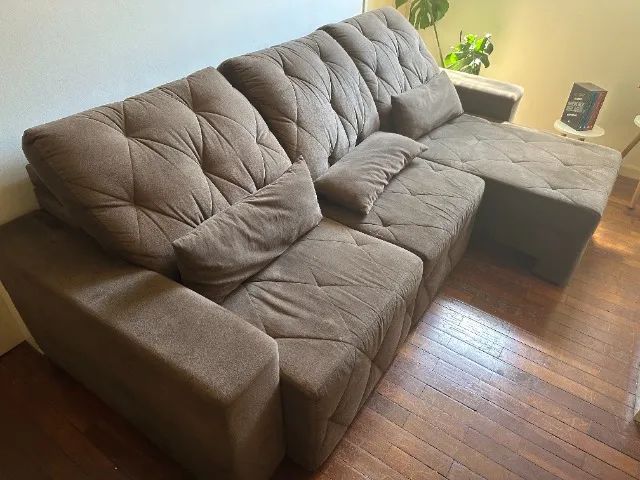 Sofa Retratil e Reclinável  2,5m Marron Qualidade .Somente Venda - Foto 5