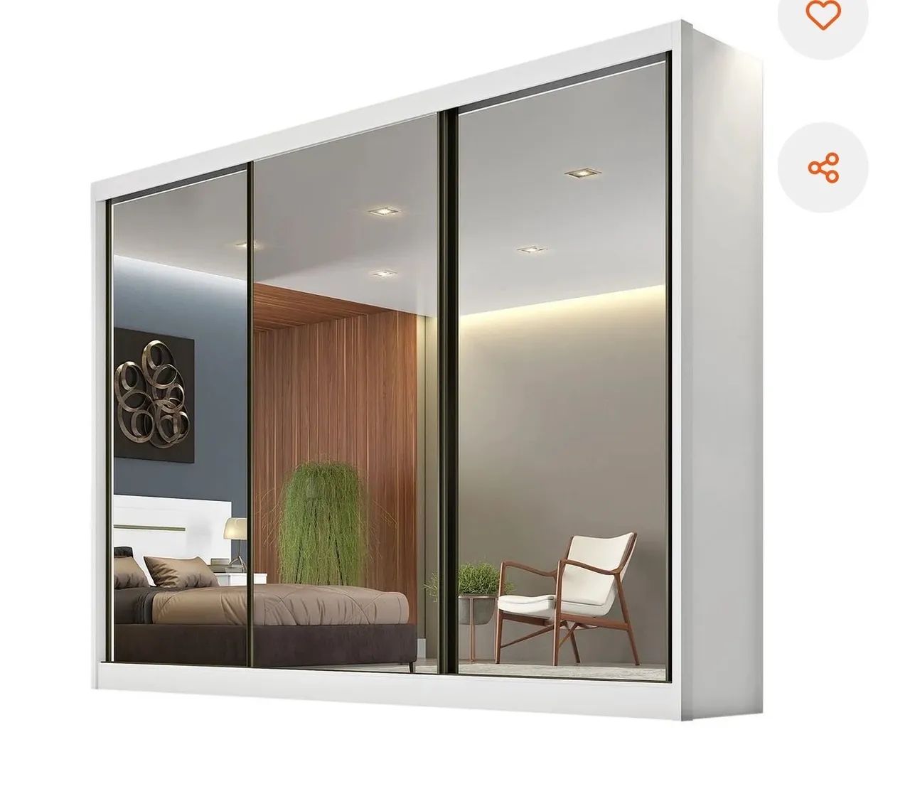 Guarda roupa MDF 25mm 3 portas com espelho - Foto 2