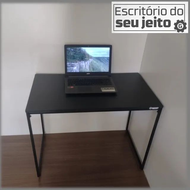 Mesa de Escritório NOVA Multiuso Estilo Industrial para Notebook Computador Estudo Birô - Foto 2