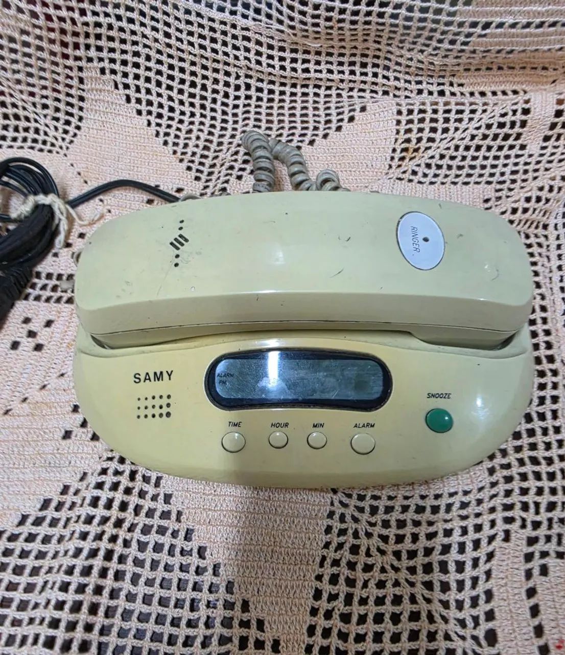 Telefone analógico com radio relógio 