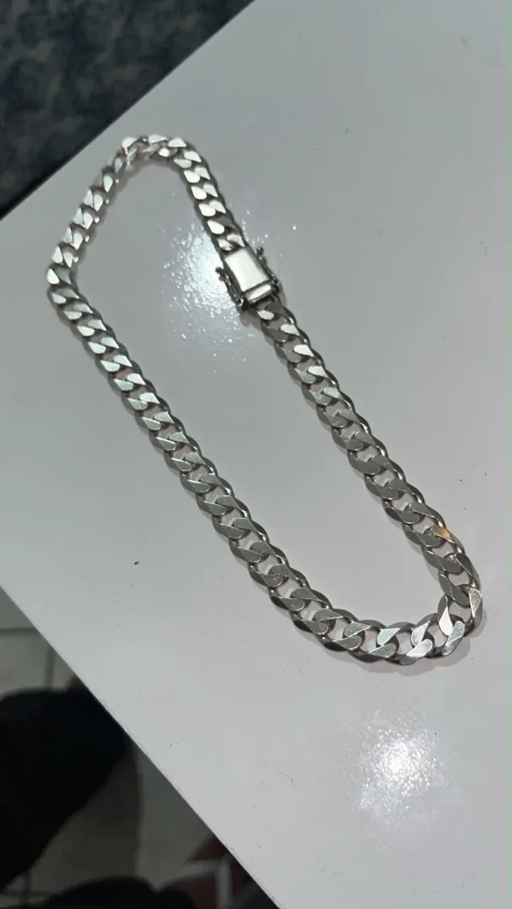 Cordão Masculino Grosso De Prata Maciço 87g