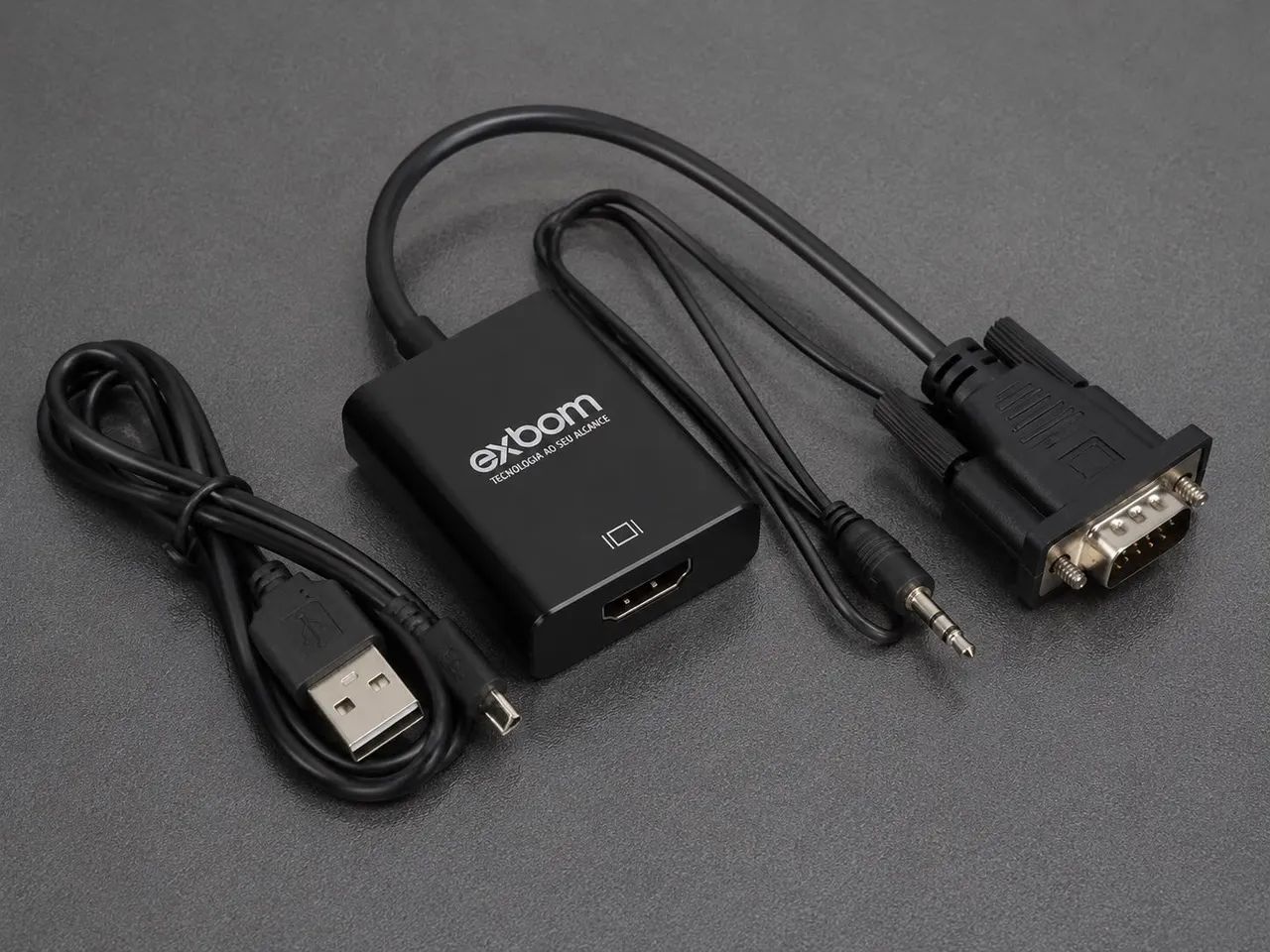 Adaptador Conversor VGA para HDMI com Áudio Exbom