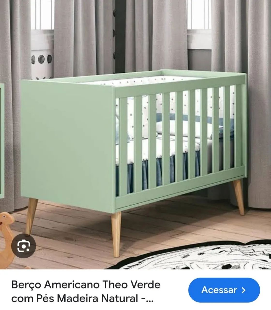 Berço Americano Verde Menta (desmontado)