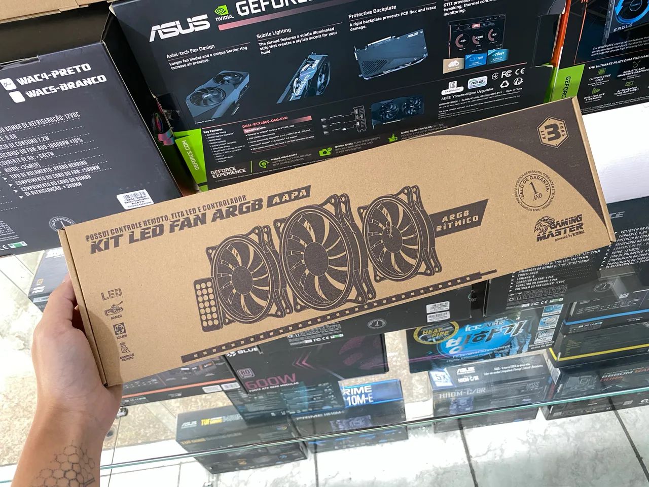 KIT 3 COOLER?s +FITA ARGB COM CONTROLADORA GAMING MASTER NOVA