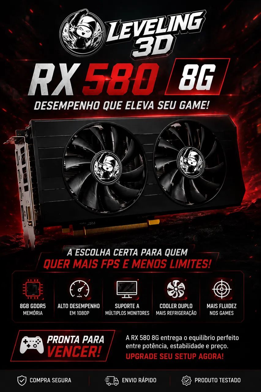 RX 580 NOVO LACRADO!!( FRETE GRÁTIS )