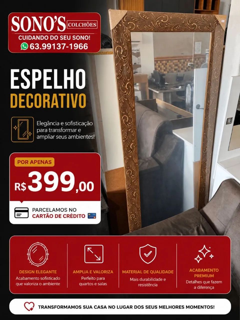 Espelho grande em oferta essa semana 