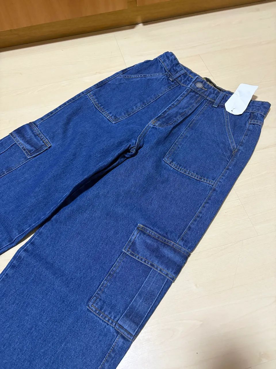 calça jeans cargo n38 azul escuro - Foto 3