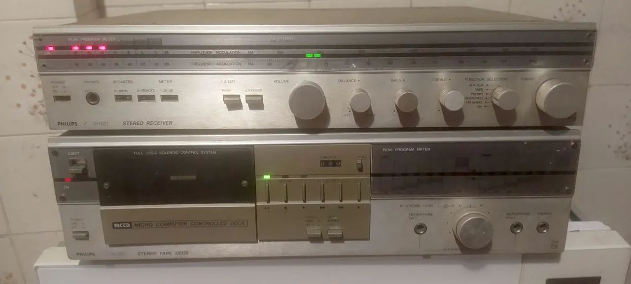 Receiver Phillips tape deck Phillips antigos 