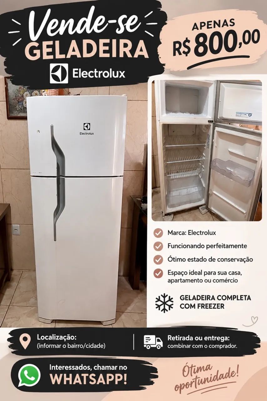 Vende se geladeira 