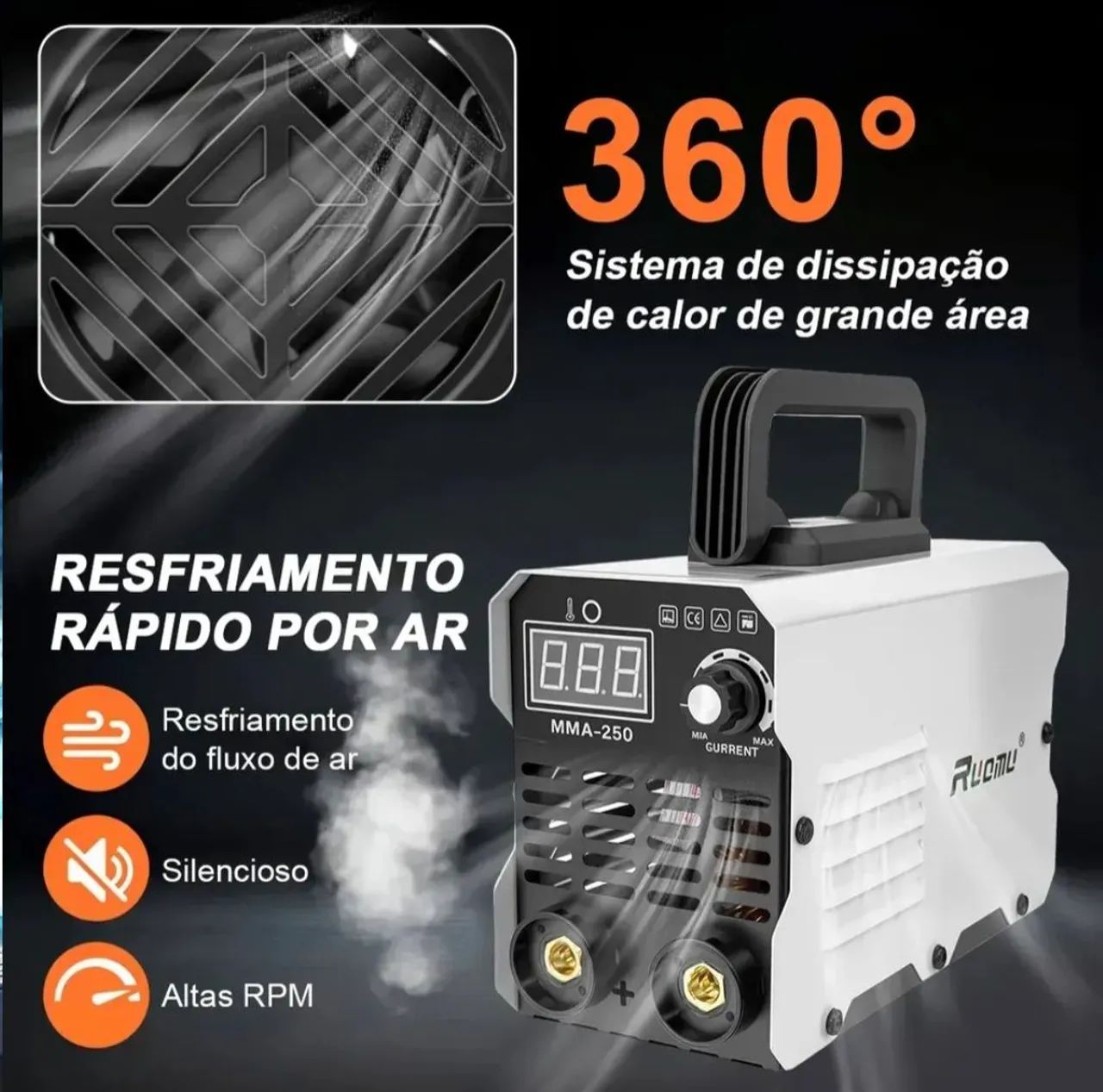 Máquina De Solda Inversora MMA 250A Sem Gás - Foto 2