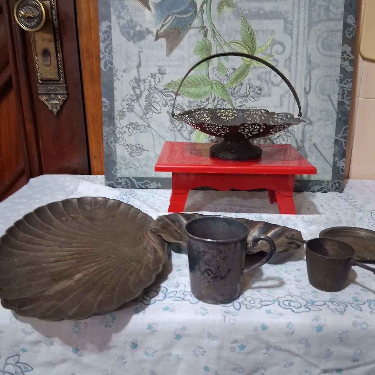 Conjunto  prata 6 peças misturadas....nada quebrado 