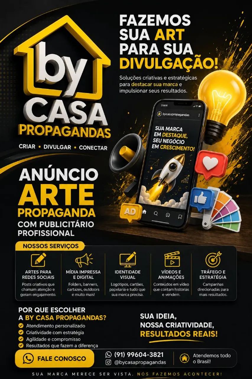 Criação de Arte Visual, Logos e Mídias.