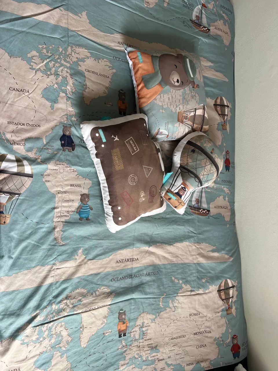 kit berço grão de gente teddy pelo mundo - Foto 4