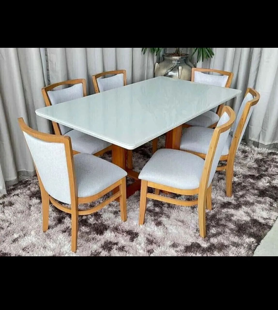 Mesa Jasmim c 6 cadeiras Marina 