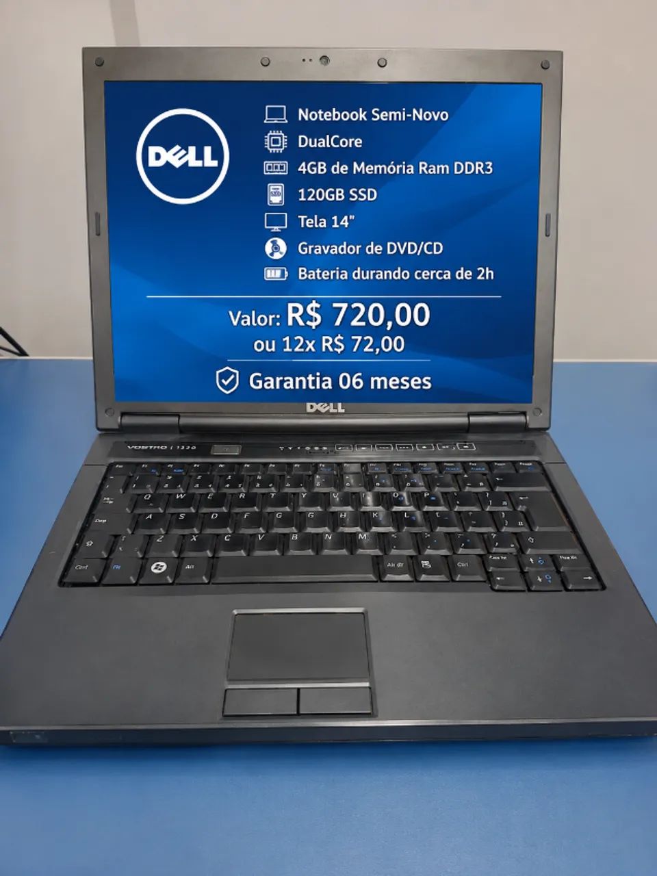 Notebook DELL - DualCore - SSD | 4GB Mem. | 6meses Garantia e Formatado - Foto 4