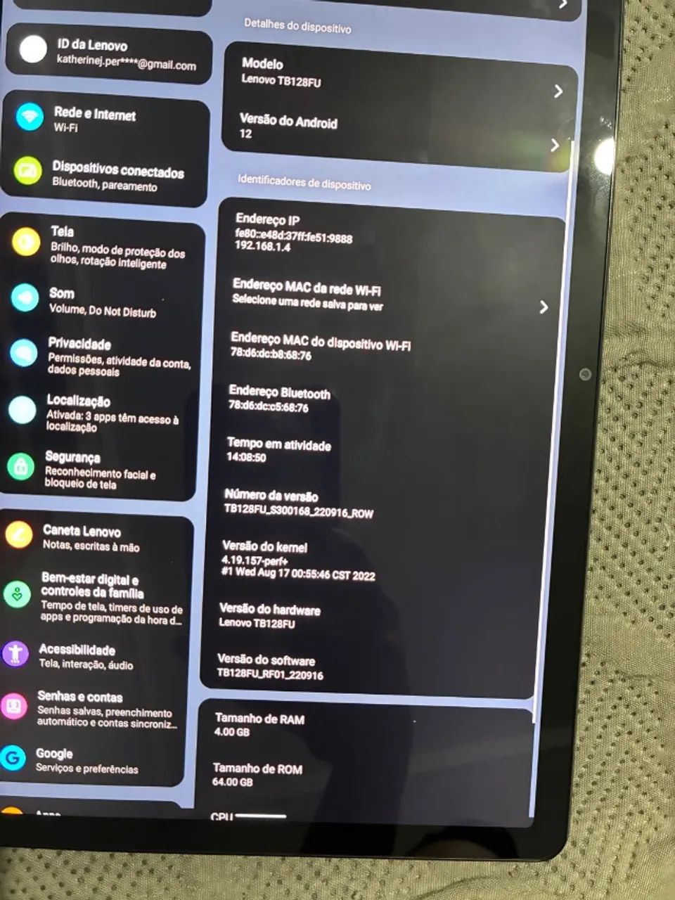 Tablet Lenovo Tab M10 Plus (3ª Geração)
