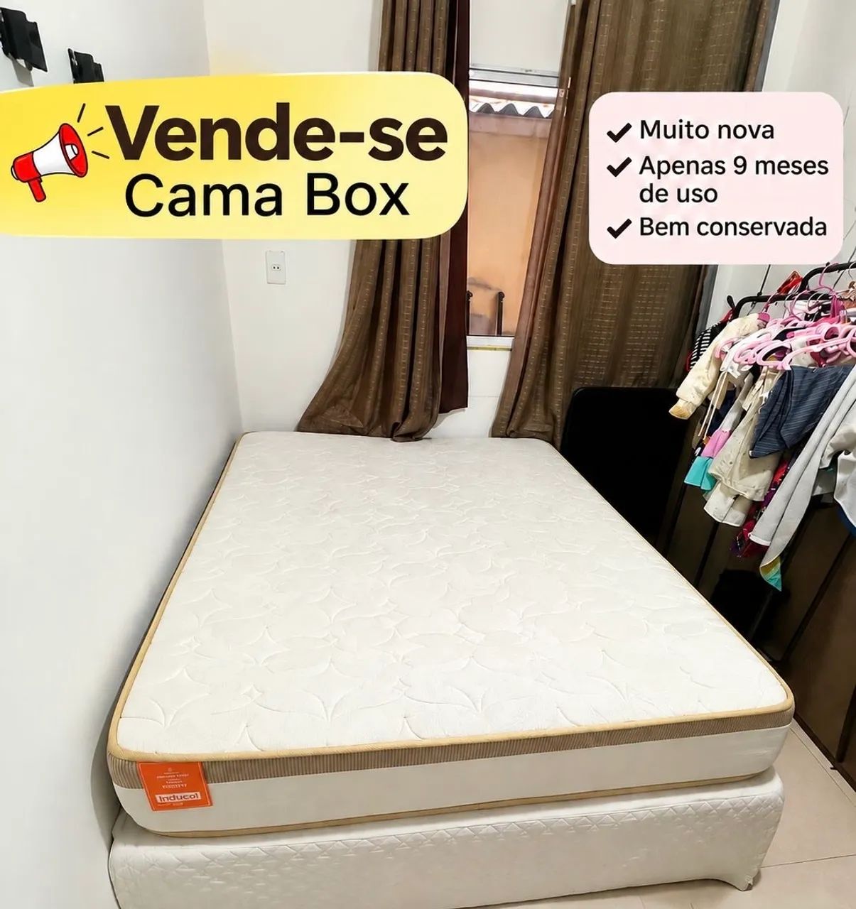 Cama de casal seminova 