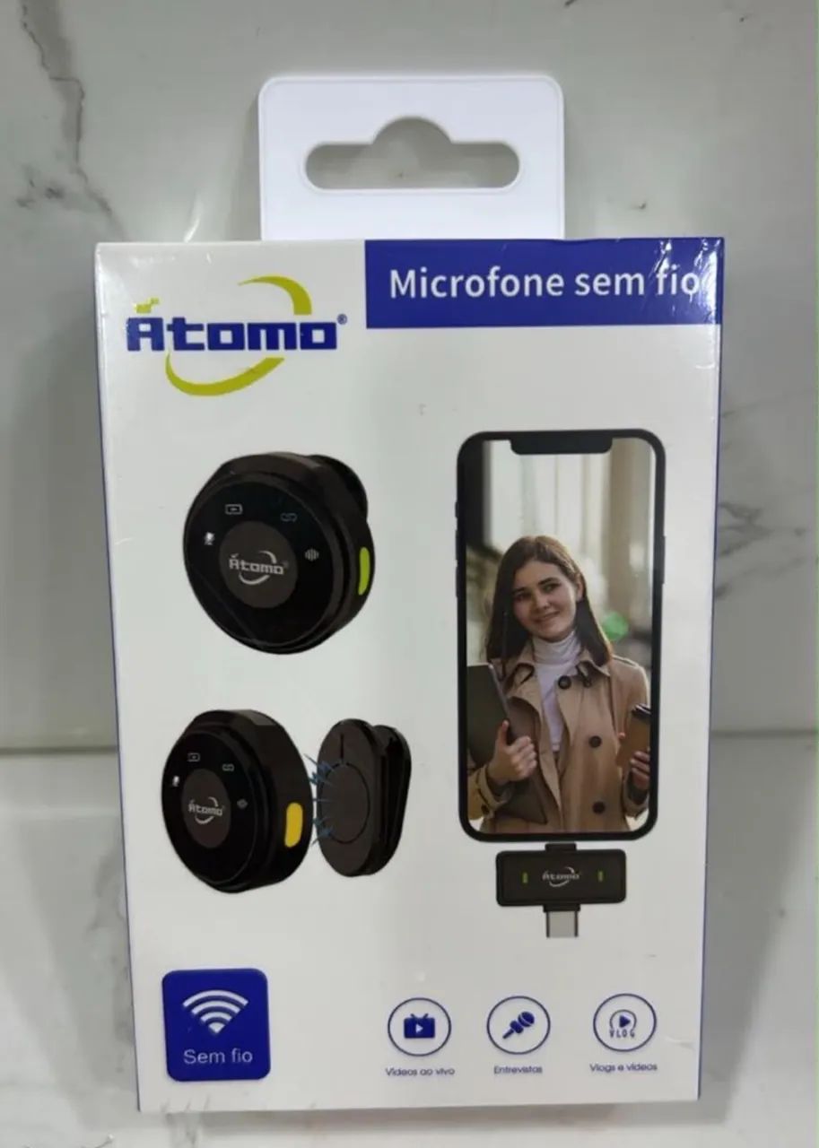 Microfone de lapela sem fio