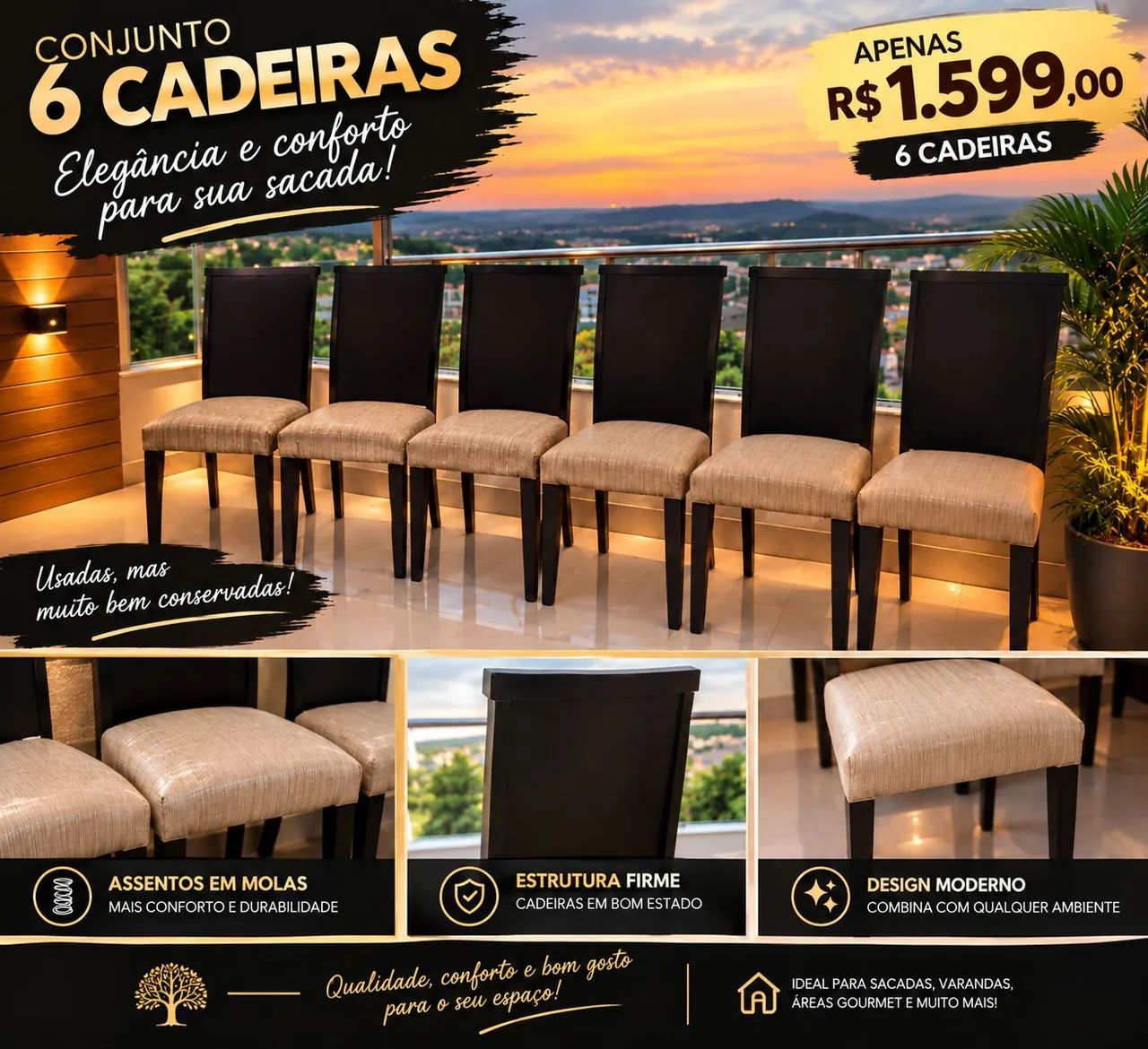 Cadeira para mesa de jantar 