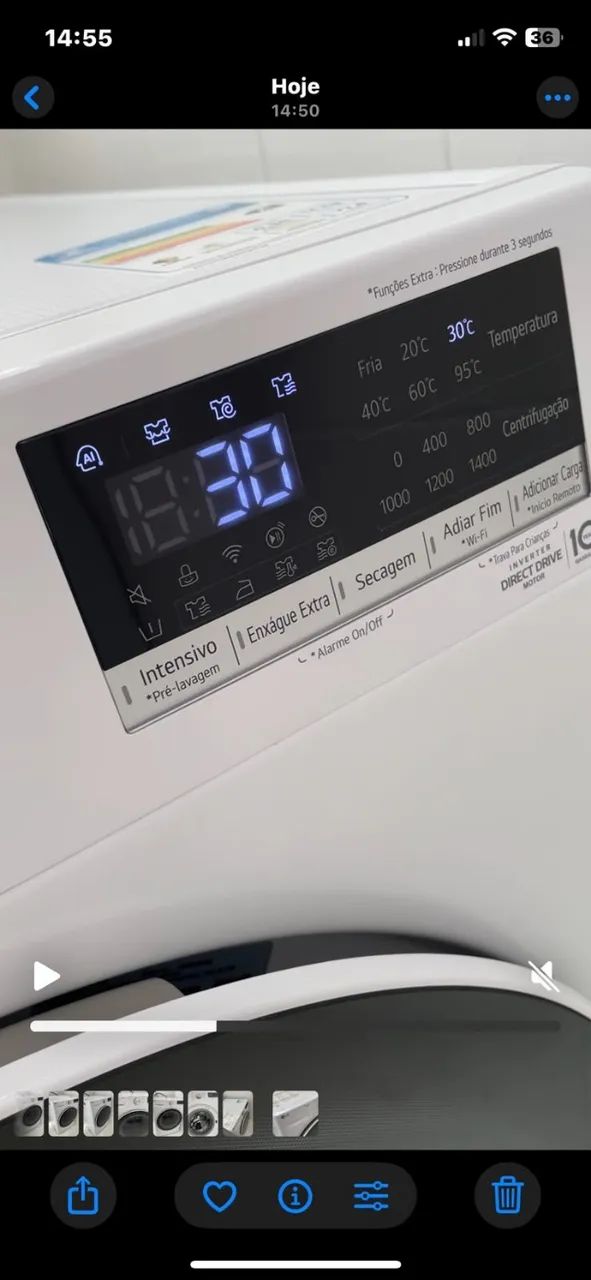 Lava e Seca Smart LG - 14kg Branca - Foto 2