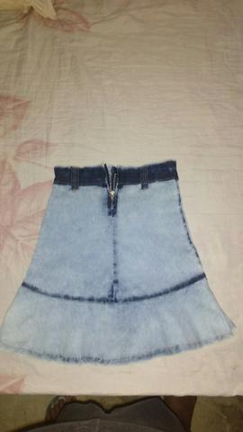 Saia jeans infantil 6/8anos - Foto 3