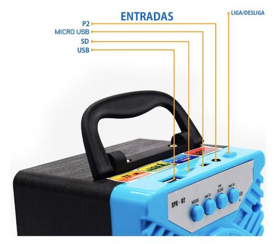 Caixa de Som 1 Alto-falantes Bluetooth Portatil Android celular - Foto 2