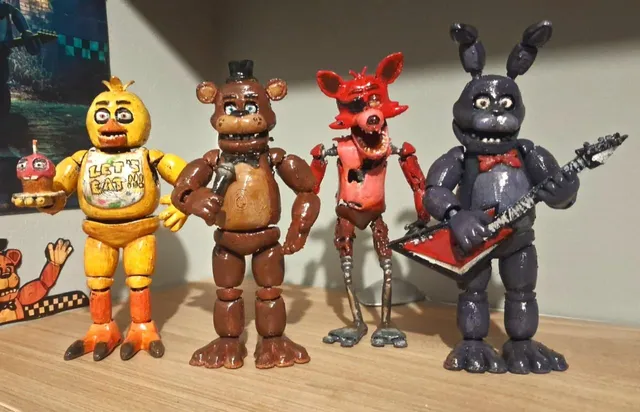 6 Bonecos 14cm Articuladados Five Nights Freddy Chica Foxy..