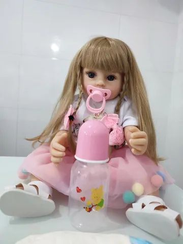 Boneca Bebê Reborn Realista 48cm Corpo inteiro de Silicone