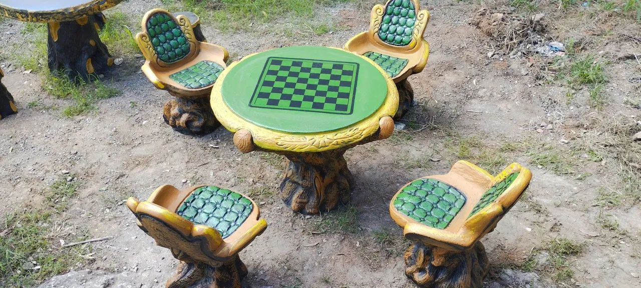 Jogo de Mesa de cimento para Jardim