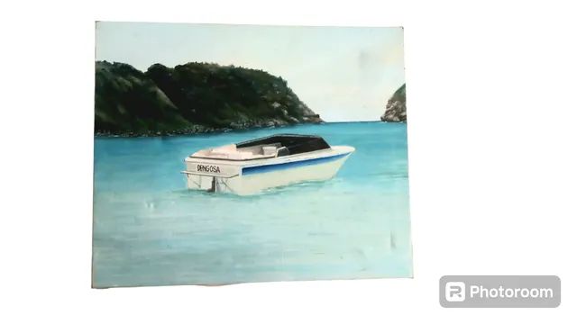 Quadro decoração pintura marinha 46x38 cm. - Foto 4