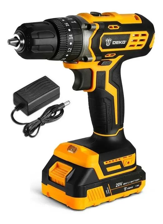 Parafusadeira e Furadeira Profissional 20V Deko com Bateria + Carregador Bivolt + Garantia - Foto 3