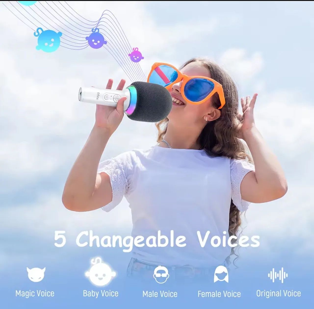 Microfone Fifine Bluetooth com Karaokê - Novo - Foto 5