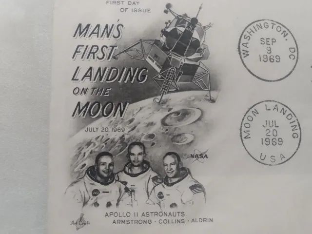 selo com envelope 1* homem na lua - Foto 4