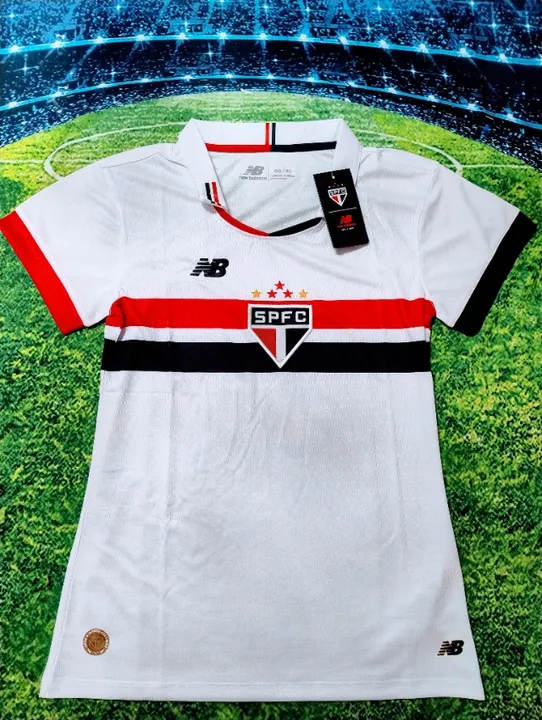 Camisa Feminina São Paulo Home Branca 2024. Torcedor. Qualidade Top