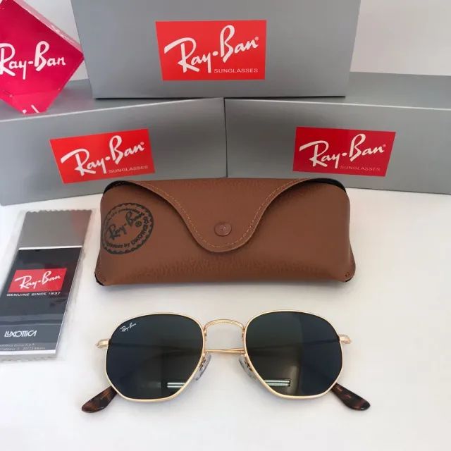 Óculos Ray ban Hexagonal Tradicional Gold Lentes de cristal - Foto 2