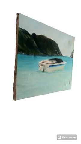 Quadro decoração pintura marinha 46x38 cm. - Foto 2