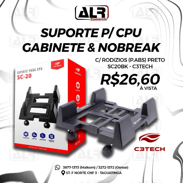 SUPORTE CARRINHA PARA CPU OU NOBREAK COM RODIZIOS