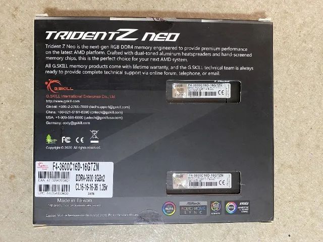 Memória Gskill Trident Z Neo F4-3600c16d-16gtzn 2x8GB - Foto 2