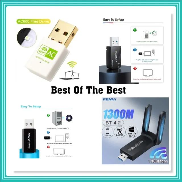 Adaptador Wireless Fenvi Edup E Usb 3.0 Dual 2.4g E 5g 1300mbps