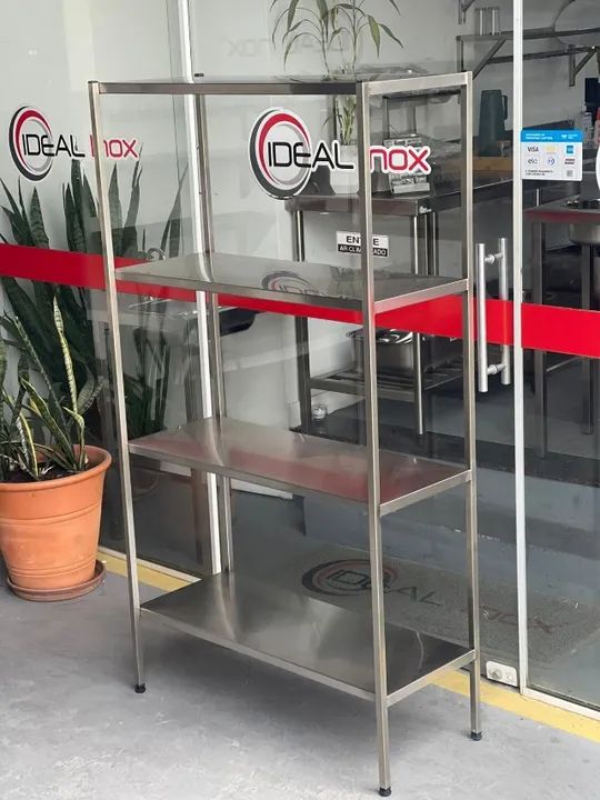 Prateleira estante em aço inox com 4 planos lisos nova - Foto 3